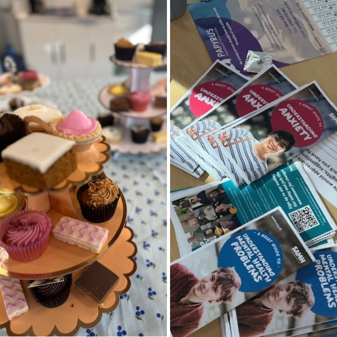 Mental Health Leaflets and Cake from World Mental Health Day event